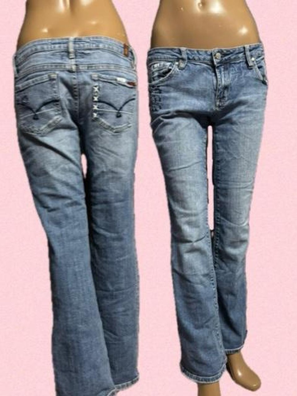 Y2K Bedazzled Flare Jeans W/ Stitching Details